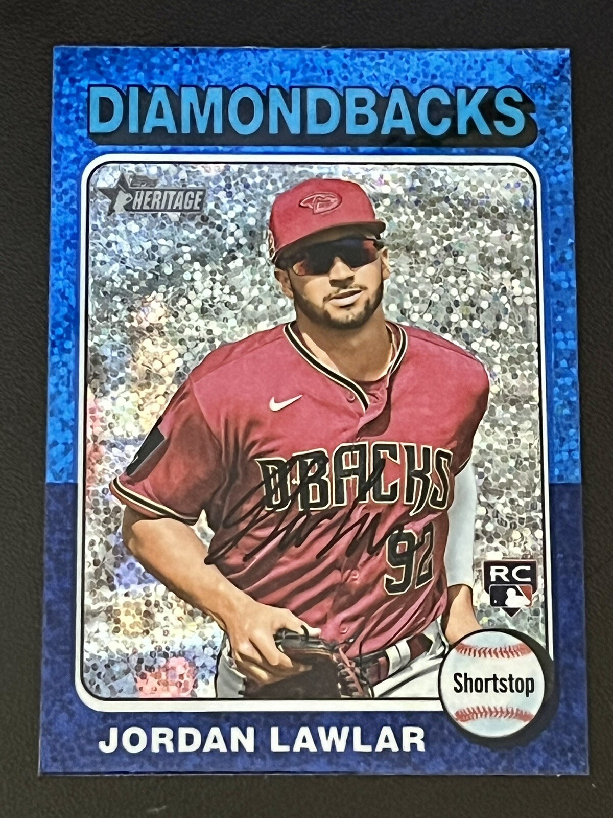 2024 Topps Heritage Chrome Blue Sparkle Jordan Lawlar Diamondbacks Rookie RC