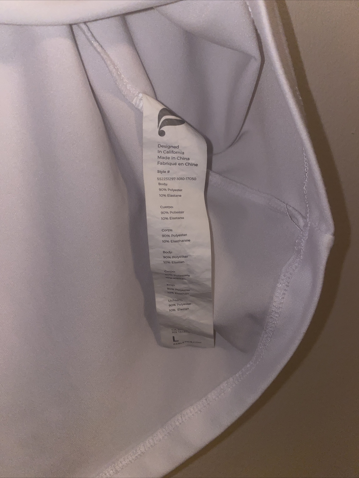 Fabletics White Performance Crew Neck Women’s Tee… - image 2