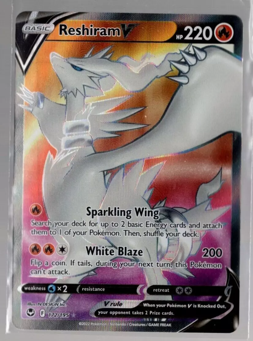 Pokémon TCG Reshiram V (Full Art) Silver Tempest 172/195 Holo Ultra Rare