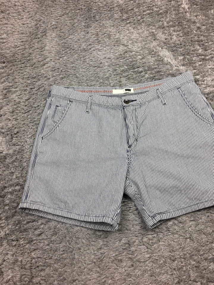 Pantalones Cortos Chinos Levi's Mujer Talla 31 Blanco Azul Rayas Algodón Foto 3 de 4