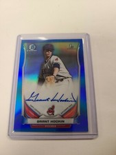 2014 BOWMAN 1ST CHROME PROSPECT AUTO BLUE REFRACTOR GRANT HOCKIN 109/150