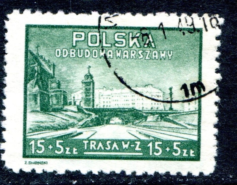Poland Semi Postal Stamp Scott #B58 Zamkowy Square 1948