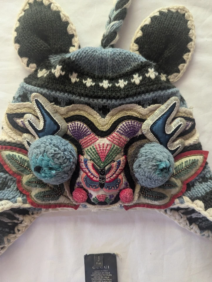 Gucci Alessandro Michele Festival Rave 2016 Pasarela Lana Sombrero Gorro Raro Foto 2 de 4