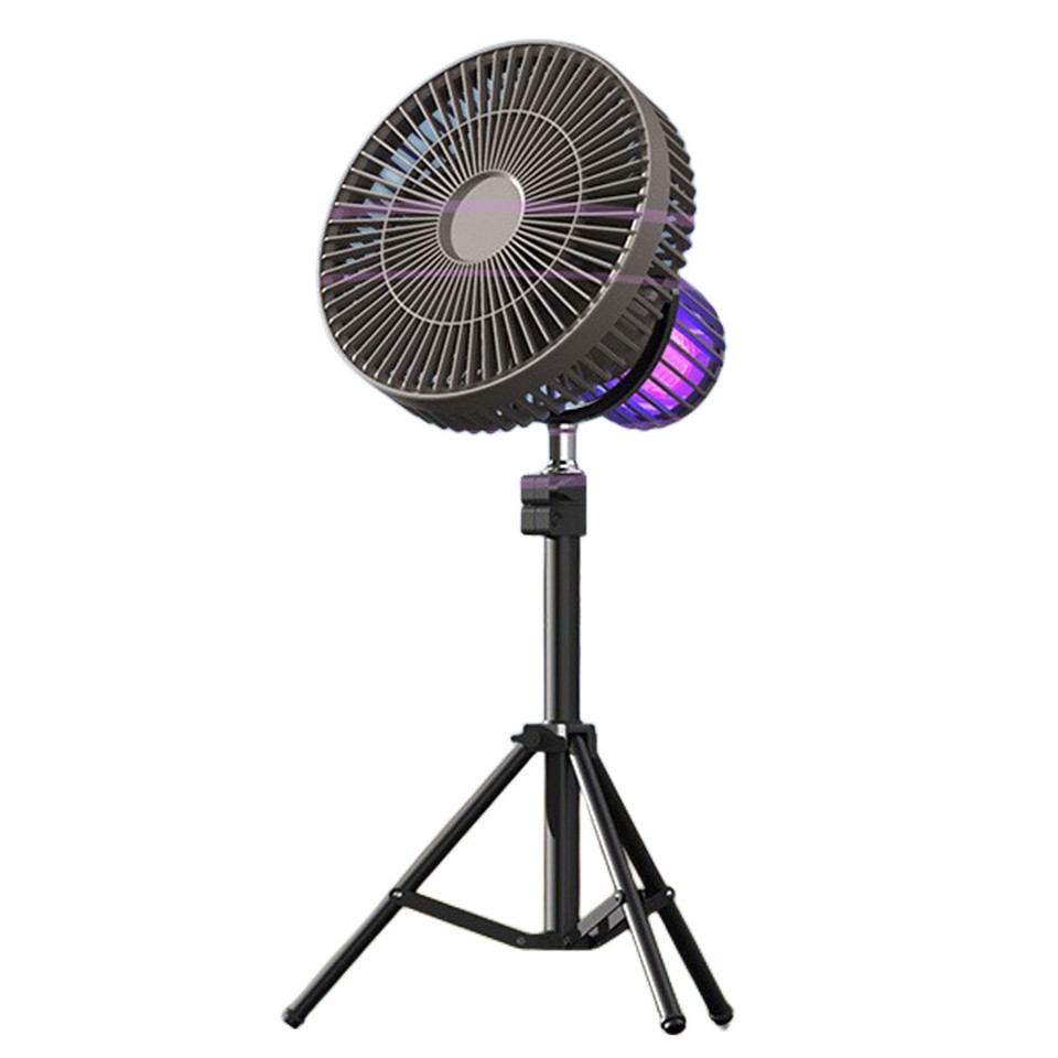 2000mAh Air Cooling Fan Low Noise Standing Fan for Indoor Outdoor(Grey