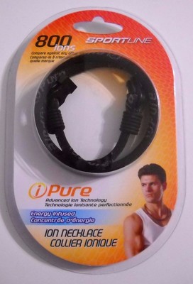 SPORTLINE 800 IONS IPURE ADVANCED ION TECHNOLOGY ENERGY INFUSED BLACK NECKLACE  