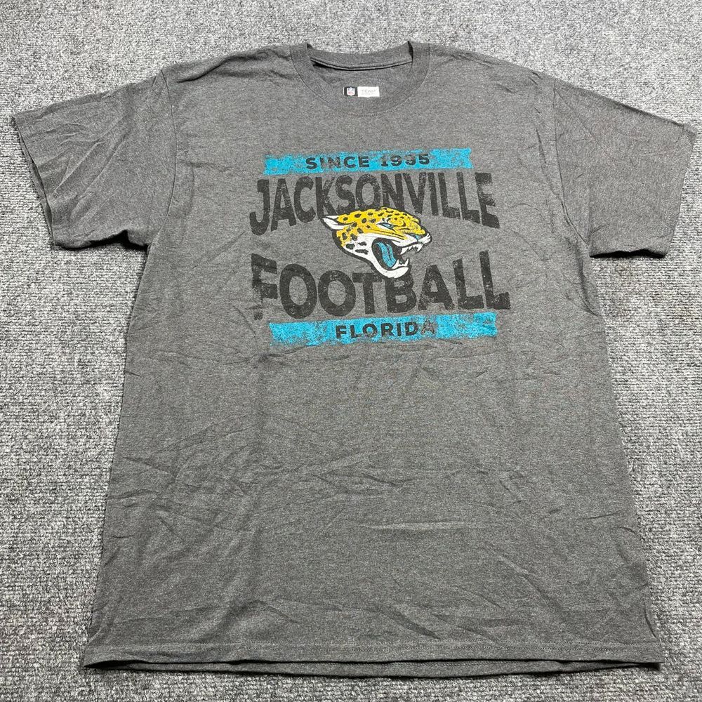 NFL Team Apparel Men's Gray T-Shirt Graphic Print Short Sleeve Crew Neck Size L