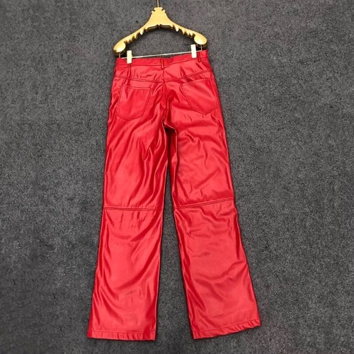 Men Classic Faux Leather Straight Leg Pants Punk Trousers Night Club Fashion New - Picture 11 of 24