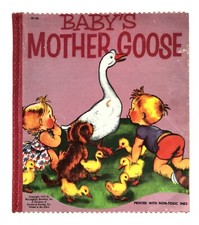 1954 Baby's Mother Goose Cloth Book McLoughlin Bros Grosset & Dunlap D-101