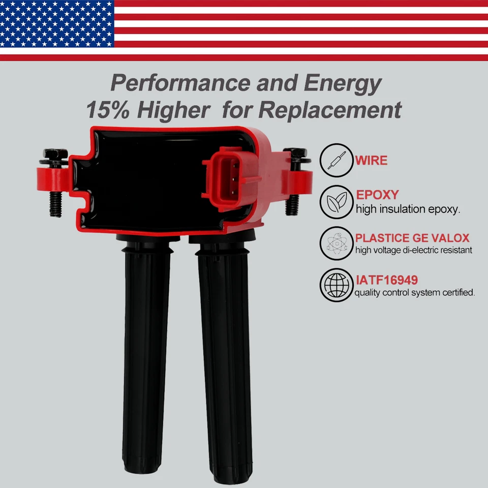 8X OEM  High Performance Ignition Coils for Dodge Durango Charger Jeep Ram UF504 - Image 3 of 4