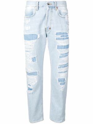 デニム+ジーンズ PRPS GOODS&CO. / SLIM TAPERED FIT DENIM $363 NWT PRPS GOODS & CO Sz36 LE SABRE RIPPED REPAIRED SLIM
