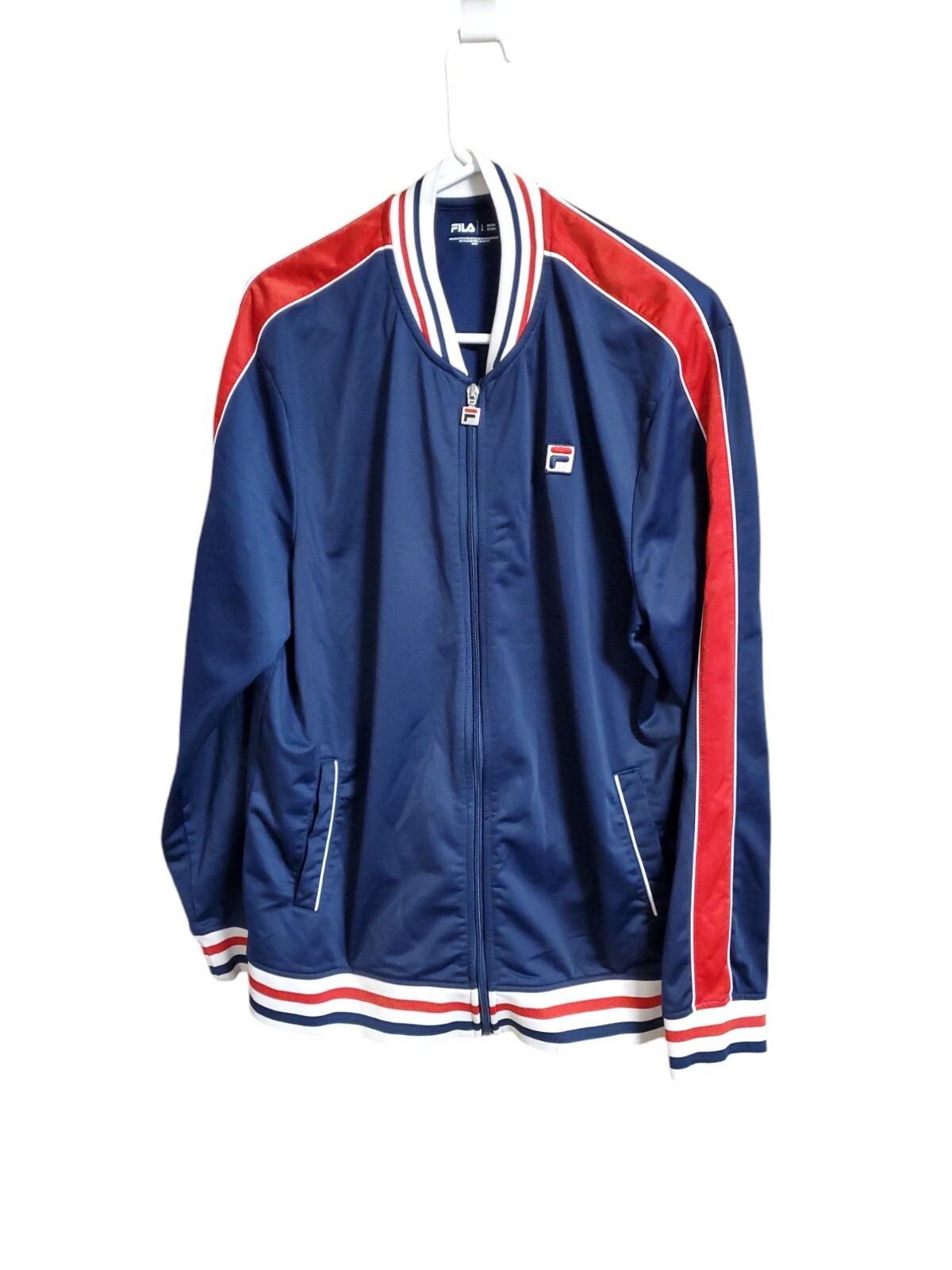 Giacca da pista uomo vintage Fila con zip taglia grande