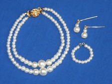 Double Pearl Jewelry Set for 18