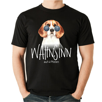 Beagle Wahnsinn 4 Pfoten UNISEX T-SHIRT Beagel Beagleshirt Motiv by SIVIWONDER