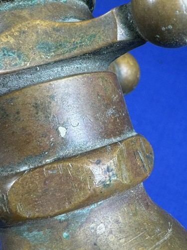 C.1915 PECK Bros. Bronze federbeladener Wasserhahn mit ""kalter"" Porzellankappe - Bild 4 von 13