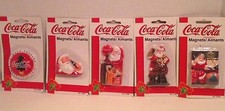 5 Different Unopened 1997 Coca-Cola Christmas Magnets Santa Holiday Greetings