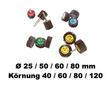 Lamellen F&auml;cher Schleifer Set 6mm Bohrmaschine Schleifstift Satz Schleifmop