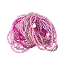 17Pcs Bohemian Stackable Beaded Bracelets Elastic Beaded Bracelets 30Pcs Pink