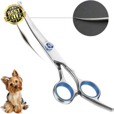 Curved Dog Grooming Scissors,Safety Round Tips,Lightweight Stainless Steel for P
