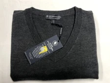 Hart Schaffner Marx Men Sweater 2XB 100% Wool Extra Fine Merino Gray Soft  $99