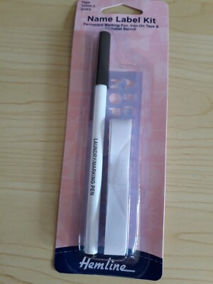 BNWT - Hemline - School Name Tag Kit - Laundry Marker Stencil Iron On Name Tape