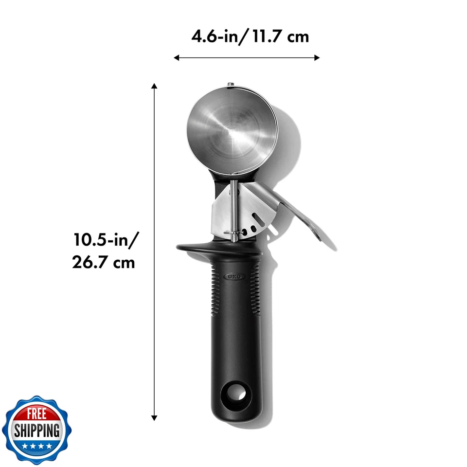 OXO 好握把经典冰淇淋勺,黑色 — 第 2/4 张图片