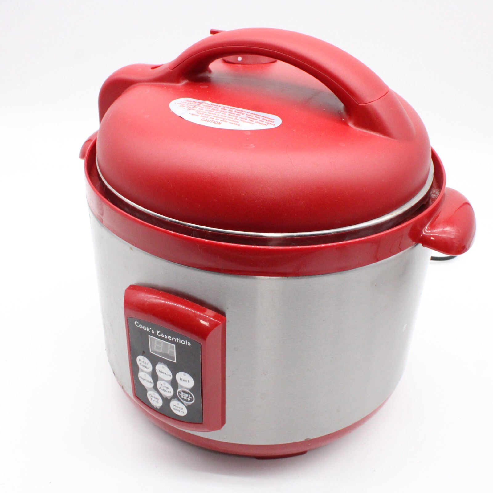 Cooks Essentials 4.22 QT Red Electric Pressure Cooker Model 99740