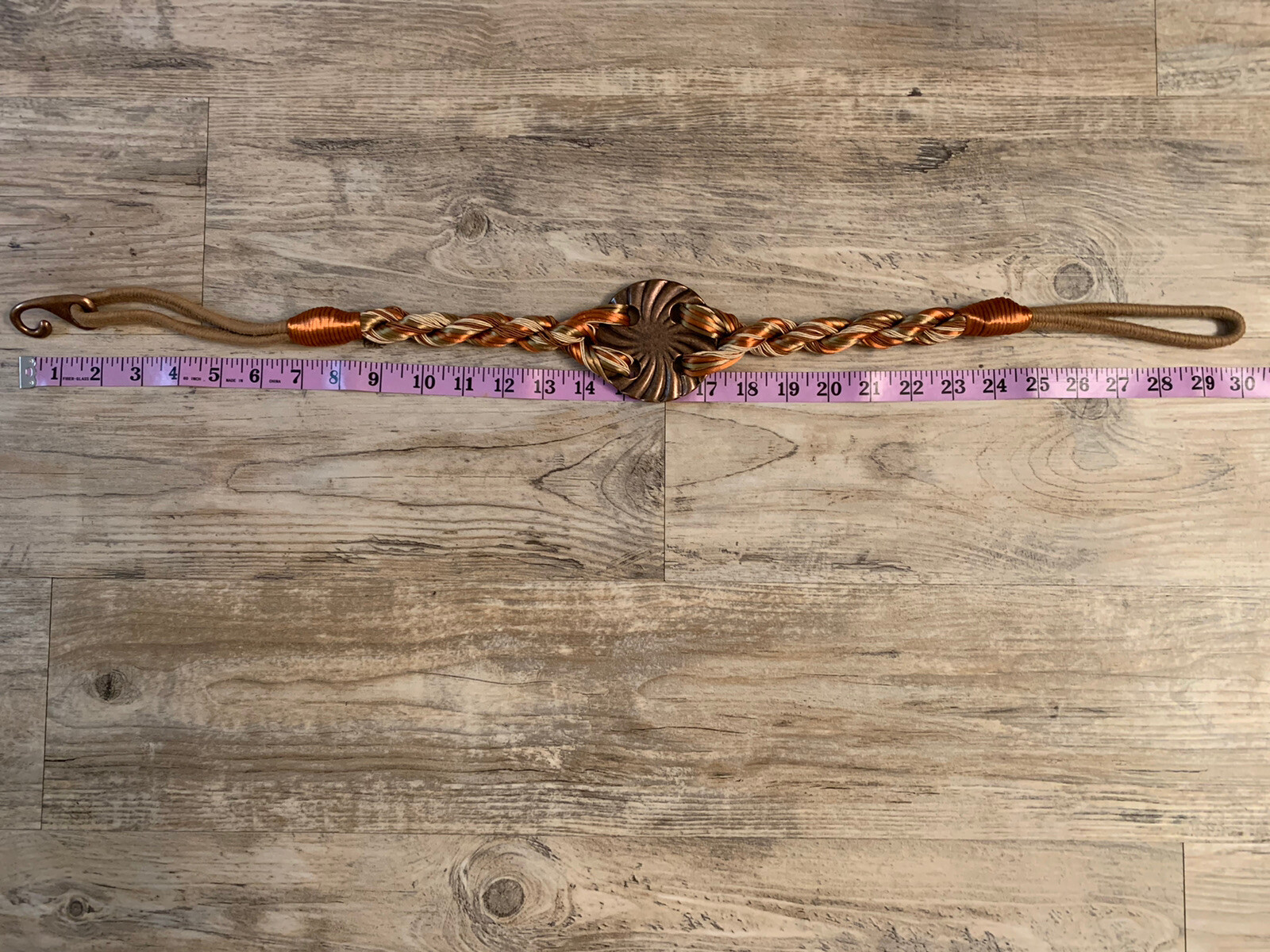 Artisan Shell- Pattern Brass Buckle Braided Multi… - image 5