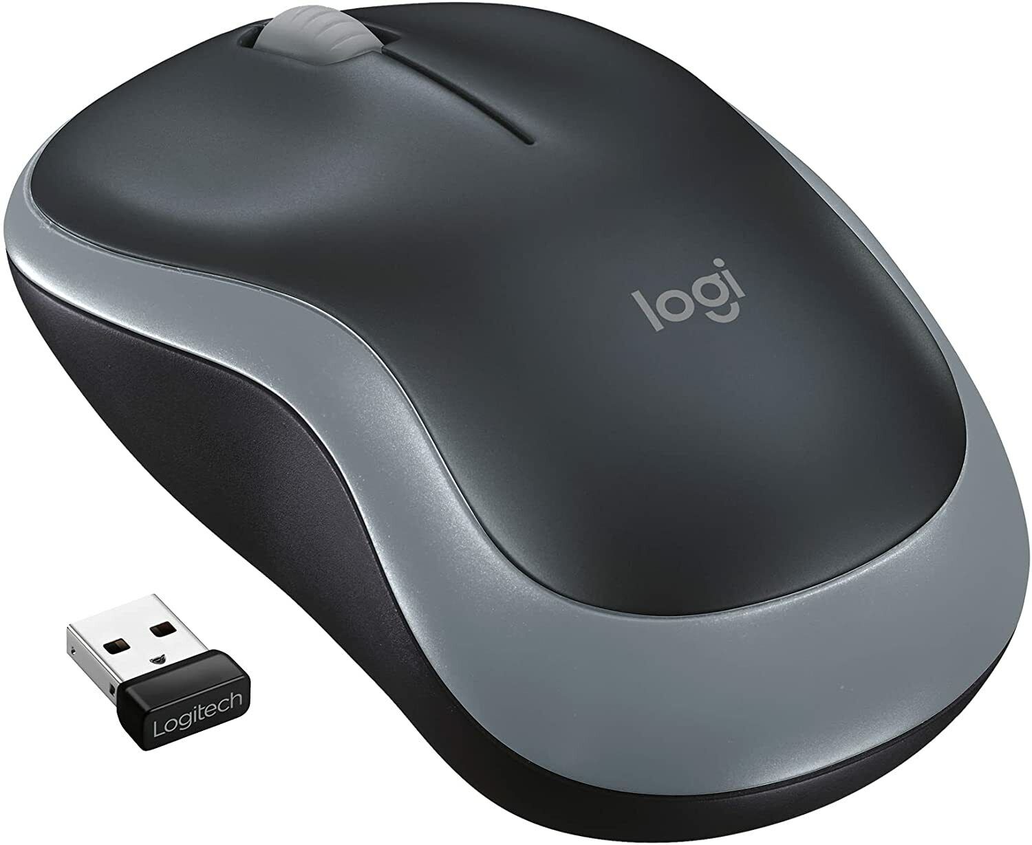 Logitech M185 Compact Wireless Optical Mouse Mini w/ Ambidextrous Design - Gray