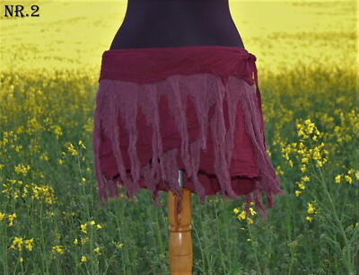 Wickelrock Zipfel Lagenlook Gypsy Hippie Mittelalter Rock Festival Fetzen Rock 