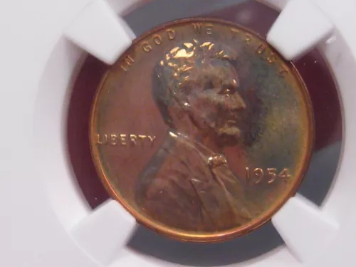 RED GEM PROOF  1954 Lincoln Wheat Penny.  NGC PF66RD.  #3