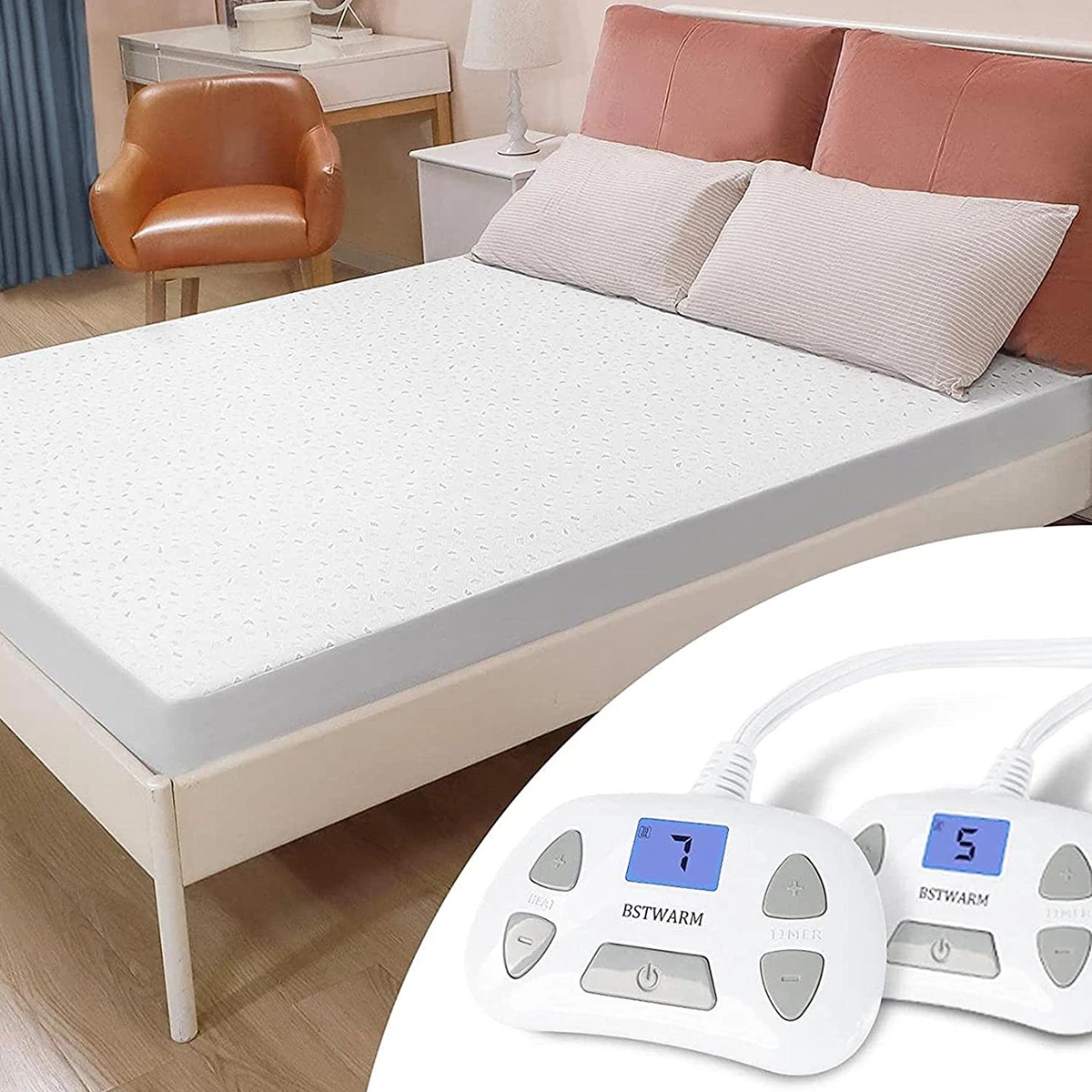 Heated Mattress Pad King Size, Electric Mattress Pad Dual Control,  8-21u0026#034; Deep Po | eBay