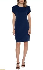 NWT TULIP SLEEVE SHEATH DRESS IN GALAXY BLUE ORIG 119 BY LIVERPOOL