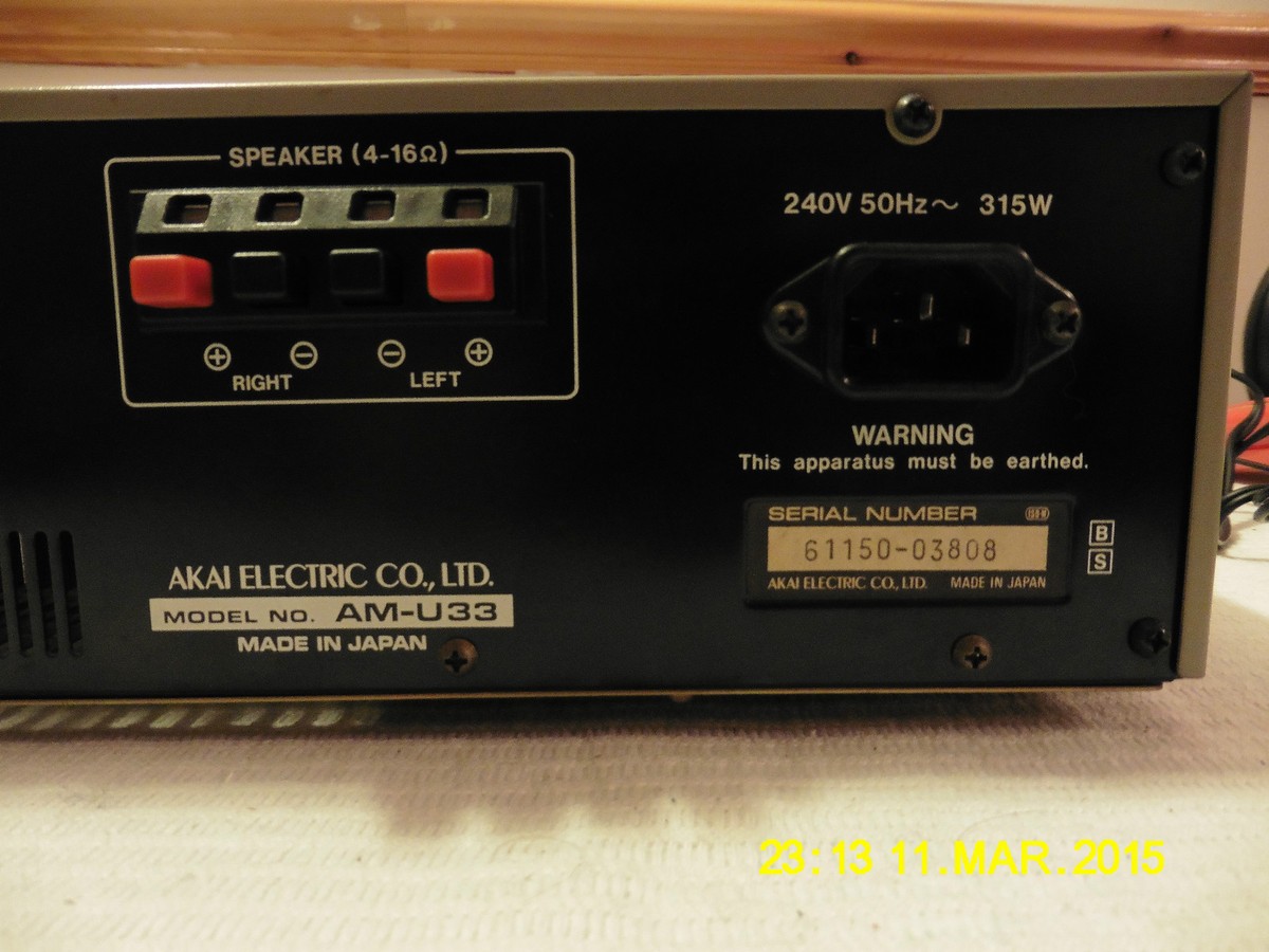 AKAI プリメインアンプ AM-U33 アカイ 動作良好 Vintage 80s Akai AM