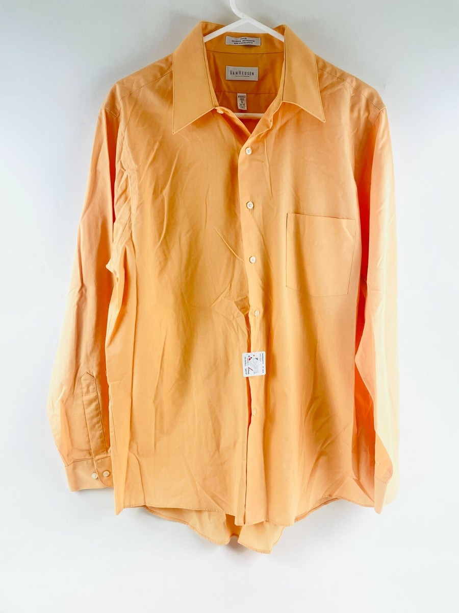 van heusen orange dress shirt Orange Van Heusen Dress Shirts