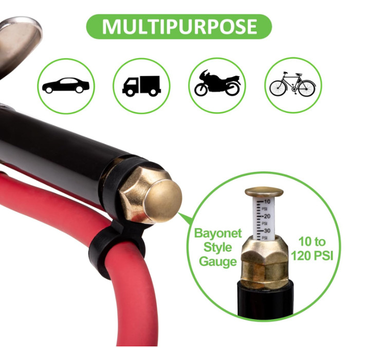 Spurtar 10-120 PSI Heavy Duty Tire Inflator Gauge Air Chuck with Pressure...