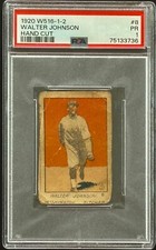 1920 WALTER JOHNSON W516-1-2  #8 - Washington Pitcher - 104 YRS OLD  -  PSA 1