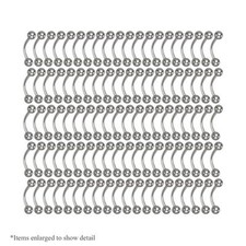 Wholesale lot 100pc Curved Barbells basic 16g 3/8 (10mm) Surgical Steel 3mm ball