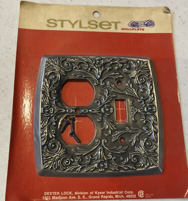 Dexter Lock Co Antique Pewter Stylset Outlet & Toggle Wallplate Cover