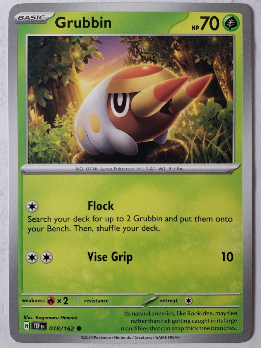 Grubbin 018/162 NM / M - Temporal Forces Pokemon Card - $2 Combined  Shipping