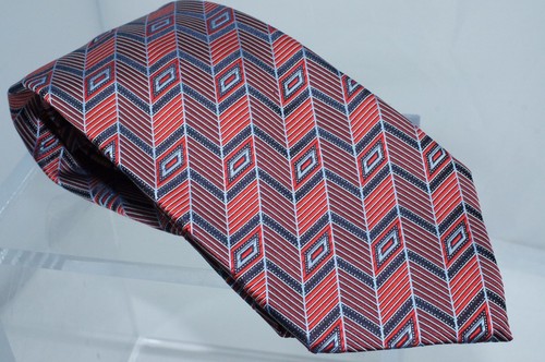 New Ermenegildo Zegna Men's Red Tie Striped Silk Neckwear Classic - Picture 4 of 12