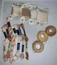 Needlepoint DMC ASST Thread Collection Lot of 14 Assorted Skin Tones and Whites