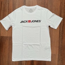 Men's Jack & Jones White Graphic Logo Cotton T-Shirt Size L BNWOT