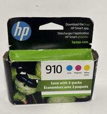HP 910/3-pack Cyan/Magenta/Yellow Original Ink Cartridges/ Exp 2025/Read