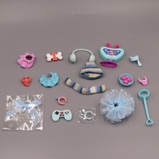 Lotes de 17 piezas de accesorios LPS azules para mini muñecas de juguete LPS perro gato Littlest Pet Shop
