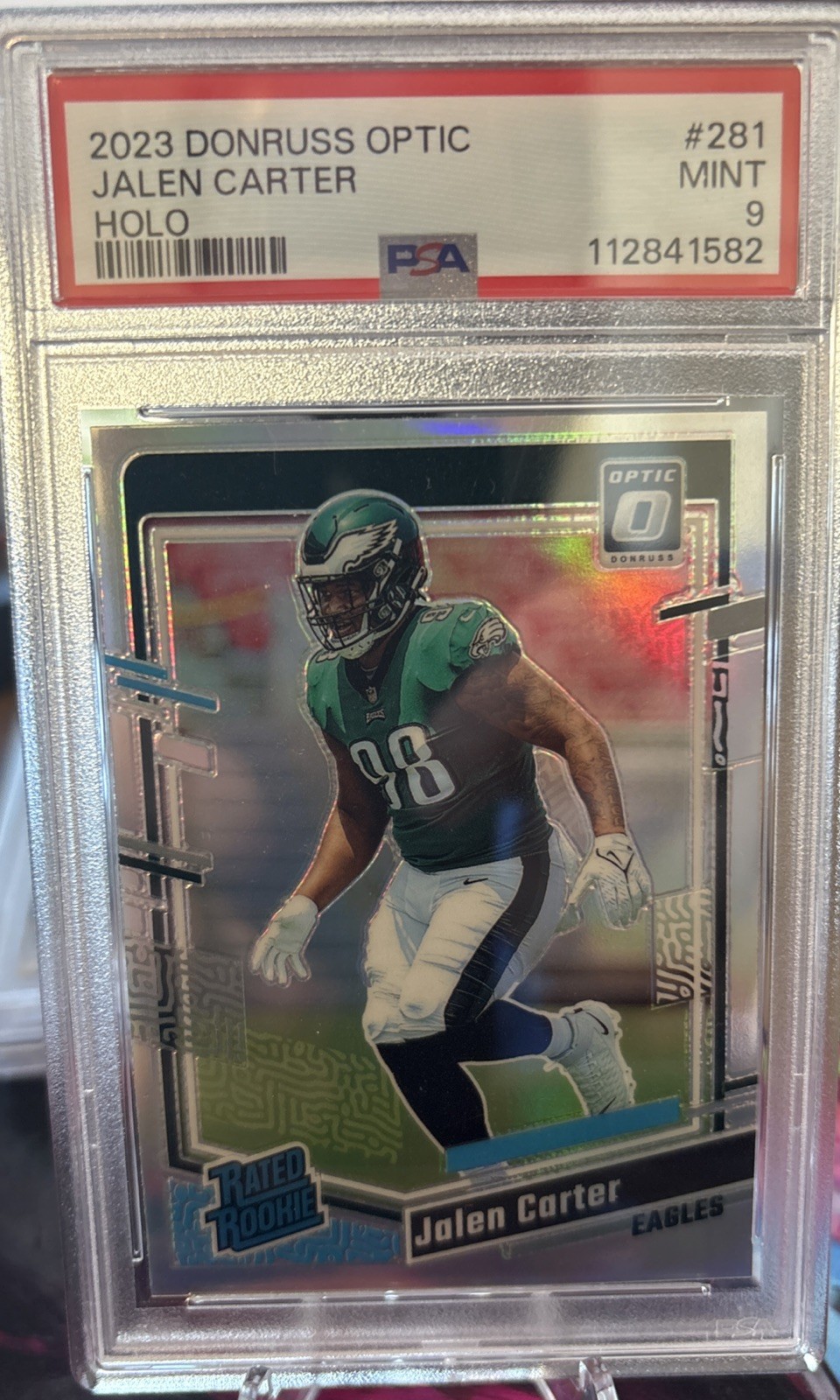 2023 Panini Donruss Optic - PSA 9 Rated Rookie Jalen Carter #281 Holo Prizm (RC)