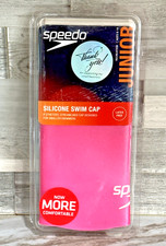 Pink Speedo Solid Silicone Swim Cap Junior One Size Ages 6-14 Latex Free