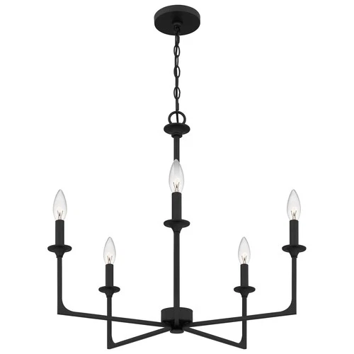 Prescott 5-Light Chandelier in Matte Black - Picture 4 of 7