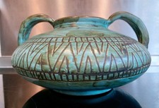 Vase En Céramique Moderniste A.maunier Vallauris Mid Century Géométrique  C1