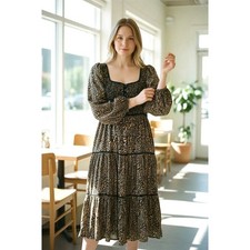 Madewell Floral Boho Cottage Garden Peasant Midi Dress Pockets Size 4