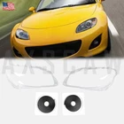 Front LH + RH Headlight Lens Shell + Seal Glue For Mazda MX-5 Miata 2009-2015